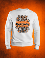 Bulldogs Script with Leopard Print- Youth and Adult