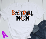 Baseball Mom Tees (Multiple Style)