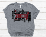 Baseball/Softball-Word Collage- Kids Sized