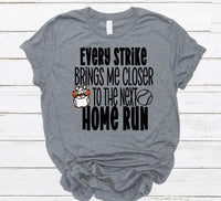 Baseball/Softball- Every Strike Brings Me Closer to The Next Home Run